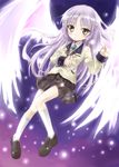  angel_beats! blazer jacket long_hair school_uniform silver_hair solo tenshi_(angel_beats!) wings yellow_eyes yugi_(magical-dreamer) 