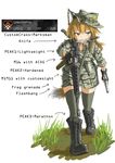  acog animal_ears assault_rifle bad_id bad_pixiv_id blonde_hair boots call_of_duty call_of_duty:_black_ops camouflage dakku_(ogitsune) engrish explosive fingerless_gloves fox_ears fox_tail gloves green_eyes grenade gun handgun hat knife long_hair m16 m16a1 m1911 military military_uniform pistol ranguage rifle sleeves_rolled_up smiley_face solo tail thighhighs tigerstripe_(camo) trigger_discipline uniform weapon 