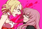  bad_id bad_pixiv_id blonde_hair blood blue_eyes catherine catherine_(game) drill_hair fang glasses katherine_mcbride long_hair multiple_girls pink_hair st05254 