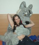  bra breast_grab female fursuit human male photo real straight topless 