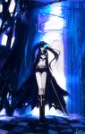  bad_id bad_pixiv_id belt bikini_top black_rock_shooter black_rock_shooter_(character) boots coat highres long_hair scar shorts solo twintails zhuxiao517 