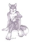 canine carowyn dagger_(artist) female nude sketch solo thewhitedemon 