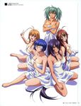  5girls antenna_hair blue_hair blush breasts cleavage covering covering_breasts eyepatch feet glasses green_eyes green_hair happy highres ikkitousen kan'u_unchou kanu_unchou large_breasts legs long_hair looking_at_viewer mole multiple_girls official_art open_mouth orange_hair purple_hair rin-sin ryofu_housen ryomou_shimei ryuubi_gentoku serious shadow short_hair simple_background sitting smile sonsaku_hakufu standing thighs toes twintails v very_long_hair white_background wink 