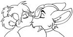  black_and_white eyes_closed female hair holly_massey kaku kissing lemur male monochrome short_hair straight zeriara_(character) 