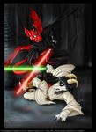  dragon female fight hooves horns jedi lightsaber magnus male ram scalie sith star_wars weremagnus 