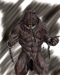  abs abstract_background angry anthro biceps blank_background canine chain chains color cuffs flaccid humanoid_penis male mammal muscles nude pattern_background pecs penis rwolf snarling solo standing vverevvolf were werewolf wolf 