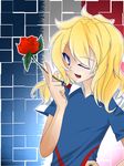  8376sengokubasara blonde_hair flower inazuma_eleven inazuma_eleven_(series) julien_rosseau rose trap wink 