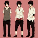  bad_id bad_pixiv_id black_eyes black_hair closed_eyes hair_over_one_eye hands_in_pockets kana_(kwbr) male_focus multiple_boys one_eye_closed original school_uniform simple_background 