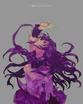  akemi_homura bad_id bad_pixiv_id bullet hairband ina_(the_grasshopper_lies_heavy) long_hair magical_girl mahou_shoujo_madoka_magica outstretched_arm purple_eyes purple_hair solo 