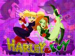  2boys 2girls 8dog batman batman_(series) blonde_hair blue_eyes bodysuit boots bruce_wayne dc_comics dcau elbow_gloves female flower gloves green_eyes green_skin gun harley_quinn jester leotard lipstick long_hair makeup male multiple_boys multiple_girls orange_hair poison_ivy skin_tight the_joker twintails vine vines weapon 