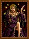  bad_id bad_pixiv_id beatrice beatrice_(cosplay) blonde_hair bug butterfly cosplay frame higurashi_no_naku_koro_ni insect painting_(object) portrait rouge_(artist) solo takano_miyo umineko_no_naku_koro_ni 