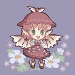  animal_ears bad_id bad_pixiv_id blush chibi green_eyes hat mystia_lorelei pink_hair sakura_(sepia_rin) short_hair solo touhou 