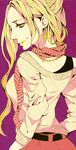  bad_id bad_pixiv_id belt blonde_hair character_request copyright_request earrings face jewelry minami_haruya scarf solo 