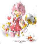  amy_rose blood breasts cute extvia female hammer knuckles_the_echidna mobian pink small_breasts solo sonic_(series) warhammer 