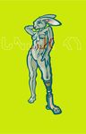  amputee cyborg female green lagomorph not_bunnie_rabbot nude prosthetics pseudo_manitou rabbit solo unlucky 