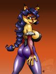  breasts butt carmelita_fox cosplay female graphicbrat lips looking_at_viewer morrigan side_boob sly_cooper_(series) solo 