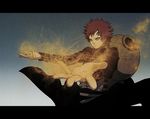  facial_mark foreshortening gaara gourd letterboxed male_focus naruto naruto_(series) noro_(king) sand solo 