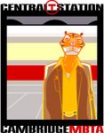  chris_goodwin feline male platform solo tiger train_station waiting 