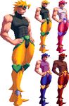  age_(mage8246) ahoge bad_id bad_pixiv_id bare_shoulders bodysuit dio_brando headband heart jojo_no_kimyou_na_bouken leotard male_focus muscle pixel_art simple_background standing white_background 