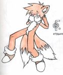  blush canine embarrassed fox gloves male miles_prower nude sheath shoes solo sonic_(series) 