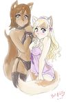  breasts brown canine female fox scantily_clad shy unknown_artist 