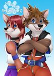  canine duo female fox furrification furrified kairi kingdom_hearts male mammal nyaasu sora sora_(kingdom_hearts) 