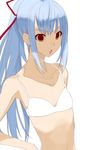  amatsuka_tsurara baby_princess blue_hair bra face flat_chest kusaka_souji lingerie ponytail red_eyes solo underwear 