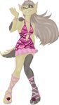  cat dancing dress feline female penelope_carrigan piebald pink refleximage solo 