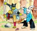  art book canine comic craftyandy derp duo fan fantasy fight fighting fox gay hook lagomorph male mammal monk outfit rabbit sakai samurai shaolin_monk shoaling shuang_gou stan sword usagi usagi_yojimbo weapon yojimbo 