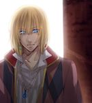  blonde_hair blue_eyes howl_(howl_no_ugoku_shiro) howl_no_ugoku_shiro jacket jewelry male_focus pendant solo youneko 