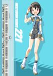  ground_vehicle headband highres inome japan_railways necktie personification salute smile solo train 