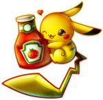  &hearts; alpha_channel ambiguous_gender cute ketchup nintendo pikachu plain_background pok&#233;mon pok&eacute;mon solo transparent_background unknown_artist video_games 
