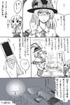  bad_id bad_pixiv_id bespectacled cellphone comic glasses go-m greyscale kochiya_sanae monochrome multiple_girls nagae_iku phone touhou translation_request 