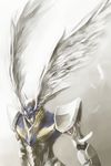  feathers machinery mecha no_humans rahxephon rahxephon_(mecha) shoulder_pads standing tori_yuhu wings 