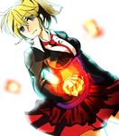  bad_id bad_pixiv_id blonde_hair brass_knuckles lovemaronmeru0827 necktie pleated_skirt ponytail skirt slit_pupils solo umineko_no_naku_koro_ni ushiromiya_jessica weapon 