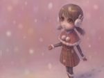  bad_id bad_pixiv_id brown_eyes brown_hair child daiyou-uonome earmuffs face kaai_yuki mittens open_mouth pantyhose snow solo twintails vocaloid 