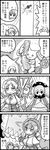  4koma cellphone charlotte_(madoka_magica) comic gakubuchi_aiko greyscale grief_seed kaname_madoka kyubey mahou_shoujo_madoka_magica mami_mogu_mogu miki_sayaka monochrome multiple_girls phone romaji spoilers tomoe_mami translated 