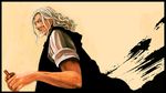  bad_id bad_pixiv_id beard bottle facial_hair glasses long_hair looking_back male_focus old_man one_piece silvers_rayleigh smile solo tsuyomaru 
