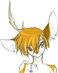  antlers cervine cute deer edhel heterochromia horns male peritian piercing portrait solo 