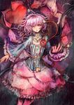  eyeball flower hairband heart komeiji_satori nokishita purple_eyes purple_hair short_hair solo third_eye touhou 