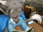  ^_^ bed book cat cute feline glasses nap=zack solo tail_tales 