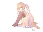  blonde_hair blue_eyes long_hair nana_mikoto original panties thighhighs underwear white 