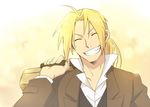  bad_id bad_pixiv_id blonde_hair briefcase edward_elric fullmetal_alchemist grin long_hair male_focus ponytail rikko_(peso) smile solo teeth 