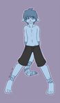  blue chest_tuft looking_at_viewer machina male otter shorts simple_background solo tail tefal toastotter 