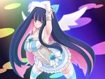  angel arms_up artist_request breasts cleavage green_eyes inu1tou multicolored_hair panty_&amp;_stocking_with_garterbelt pink_hair purple_hair stocking_(character) stocking_(psg) two-tone_hair wings 
