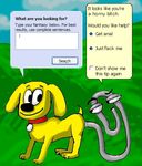 ambiguous_gender black_eyes butt canine clippit clippy collar dog english_text female inanimate lol_comments male mammal microsoft microsoft_windows microsoft_word ms_paint paperclip power_pup rover smile straight text unknown_artist 