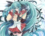  aqua_eyes aqua_hair hatsune_miku long_hair twintails vocaloid xephonia 