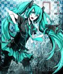  aqua_eyes aqua_hair bad_id bad_pixiv_id gloves hatsune_miku koi_wa_sensou_(vocaloid) long_hair megaphone meuyi necktie pantyhose skirt solo twintails very_long_hair vocaloid 