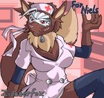  chess_(character) cosplay eevee female nurse oekaki pok&eacute;mon pok&eacute;morph red_eyes skunk solo uniform zidanerfox 