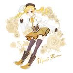  bad_id bad_pixiv_id beret blonde_hair boots breasts drill_hair gloves hair_ornament hat large_breasts long_hair magical_girl mahou_shoujo_madoka_magica nordic pleated_skirt puffy_sleeves skirt smile solo thighhighs tomoe_mami twintails yellow_eyes 